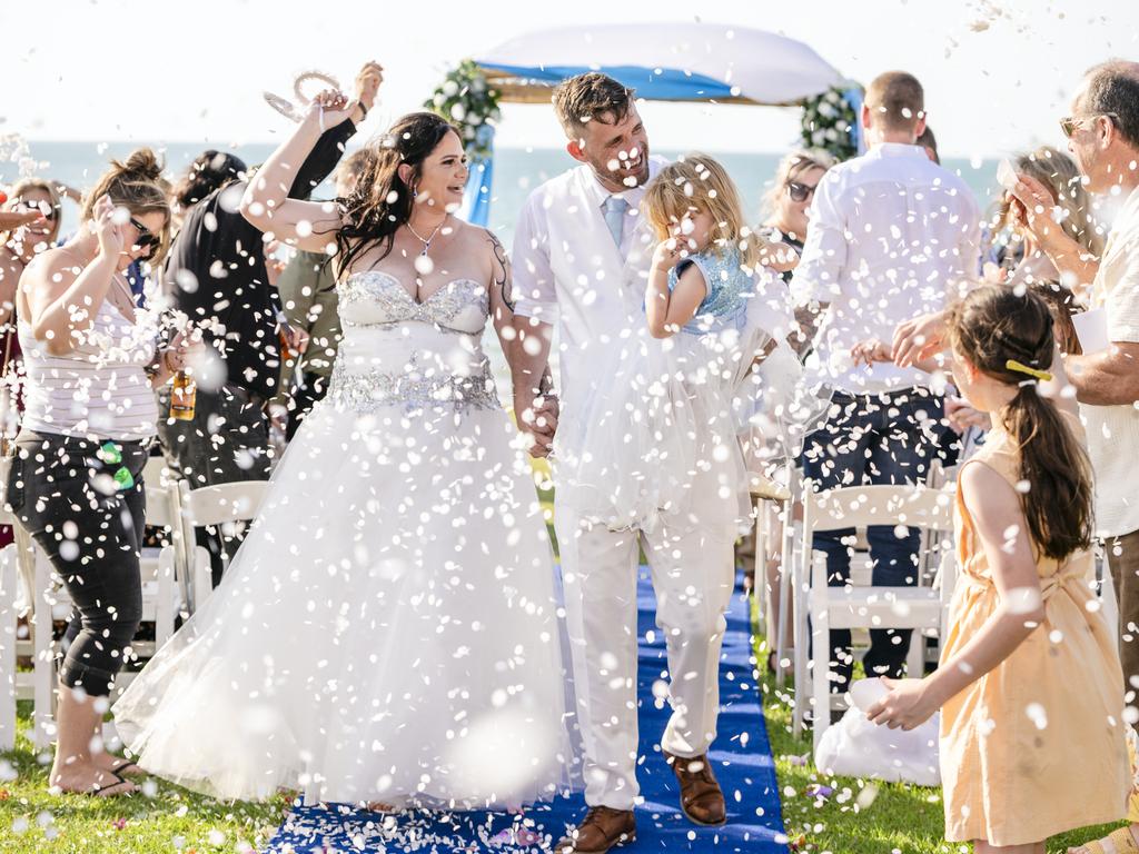 Palmerston couple Jesse and Latoya Nicolaou wanted a Territory touch to their wedding, so along with their five children, family and friends they celebrated their union at wildlife tourism hotspot Crocosaurus Cove. Photograph: David Artisan Photography