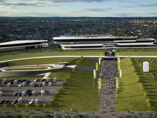 An artist’s impression of the Moonee Valley racecourse development.