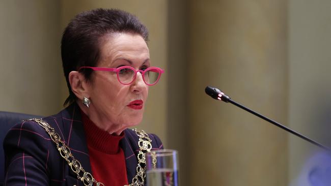 Lord Mayor Clover Moore addresses the City of Sydney council. Picture: Jane Dempster/The Australian