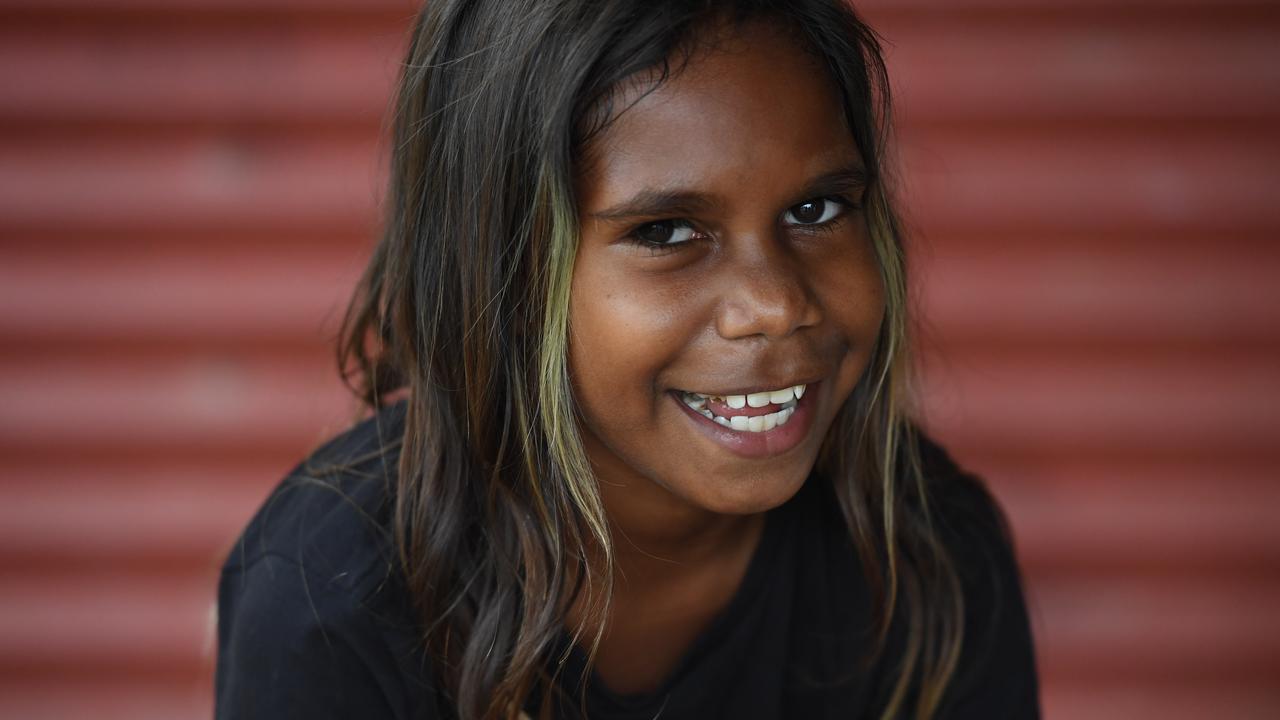 Rockhole residents take their first steps outside after a week long hard lockdown. Picture: Amanda Parkinson