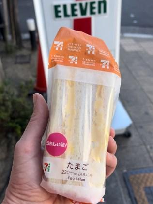 Another lunch on the go ... a 7-Eleven egg sandwich. Picture: Simone Mitchell