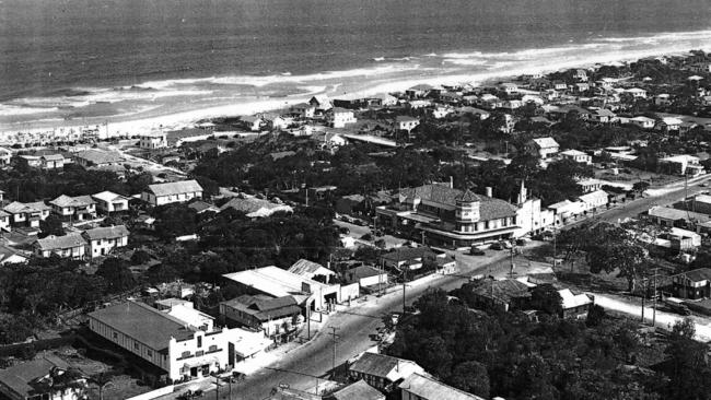 Surfers Paradise in 1952, with Jim Cavill’s Hotel pictured centre.