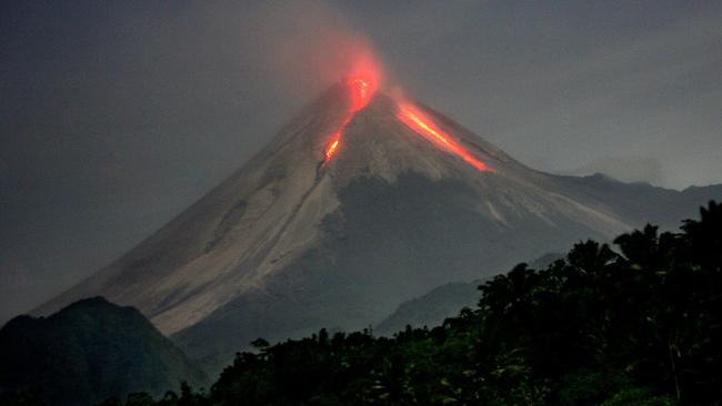 Ring of fire ... another of Indonesia’s volcanoes, Mount Merapi, spews lava and ash in 2006.