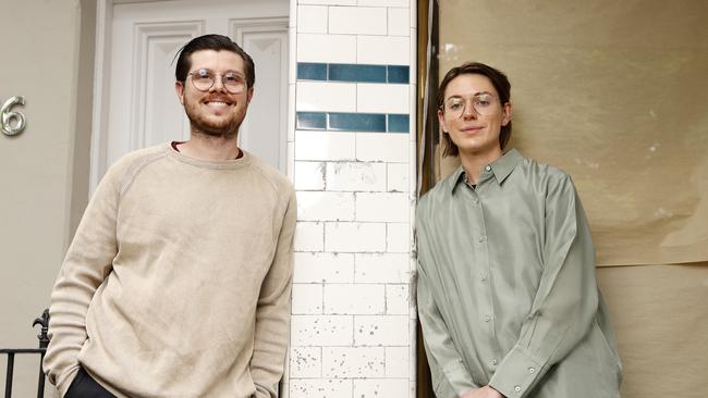 Tristan Rosier at his Surry Hills restaurant Jane with head chef Victoria Scriven. He believes charging people for cancelling their reservation is a last resort. Picture: Jonathan Ng