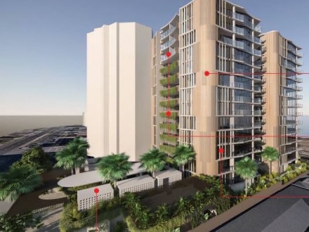 A 14-storey Palm Beach tower planned for The Esplanade on the southern Gold Coast.