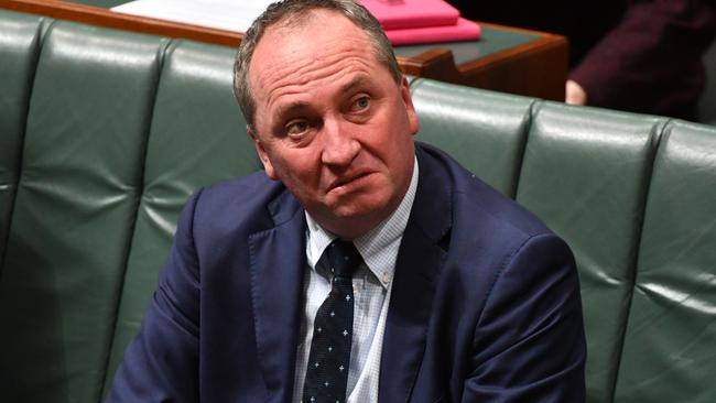 Deputy Prime Minister Barnaby Joyce during Question Time today. Picture: AAP