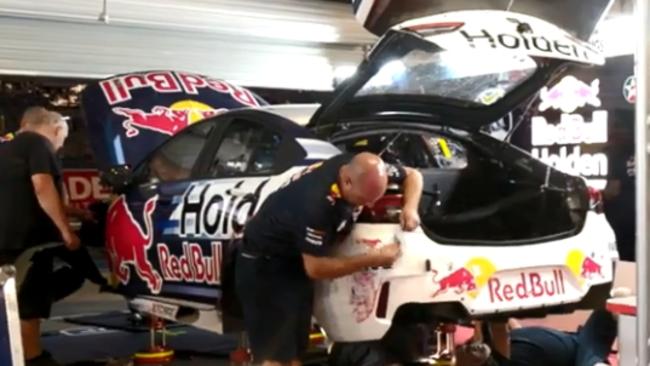 Whincup's team worked through the night to get his car ready for race one