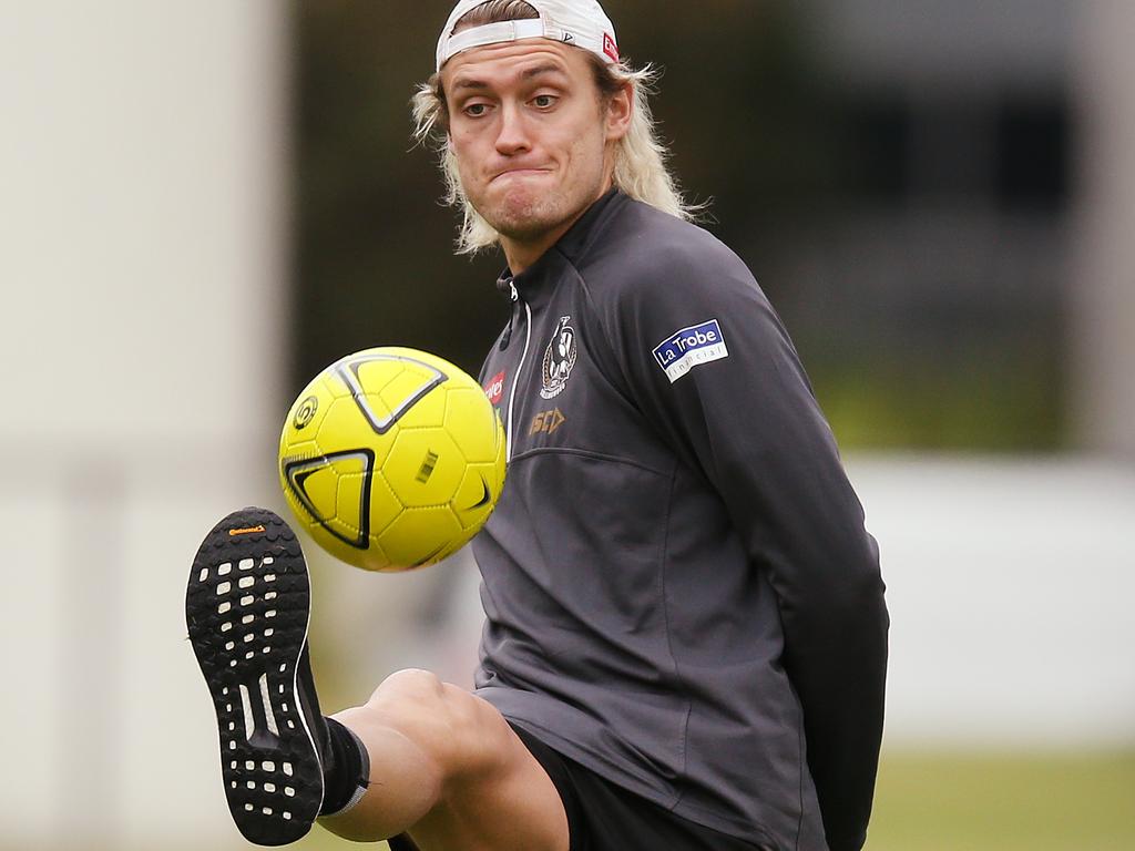 Darcy Moore at Collingwood training this week.