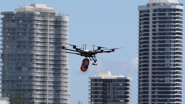 Telstra performed a 5G drone tests at Labrador last month. Picture Glenn Hampson