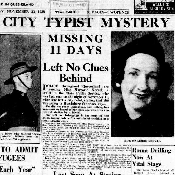 The Courier-Mail front page on November 23, 1938.