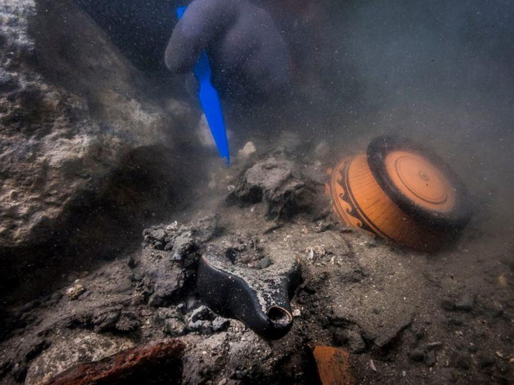 The shipwreck was buried under 5m of clay. Picture: Egypt Ministry of Tourism and Antiquities