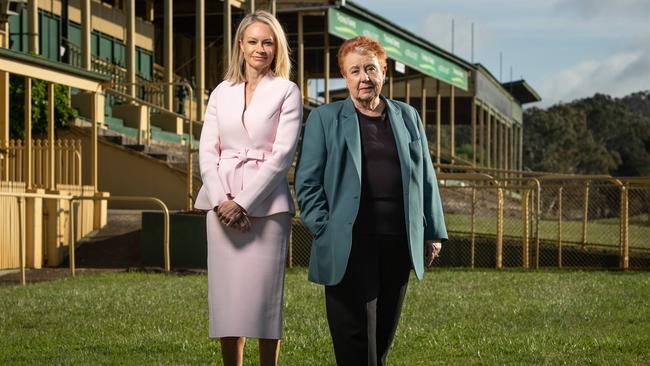 Oakbank Racing Club chairwoman Arabella Branson (left) with Frances Nelson QC, a life member who has launched a legal challenge. Picture: Brad Fleet