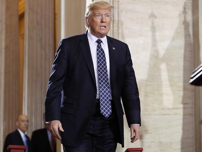 President Donald Trump is preparing for some harsh criticism on his 100th day in office. Picture: AP Photo/Carolyn Kaster