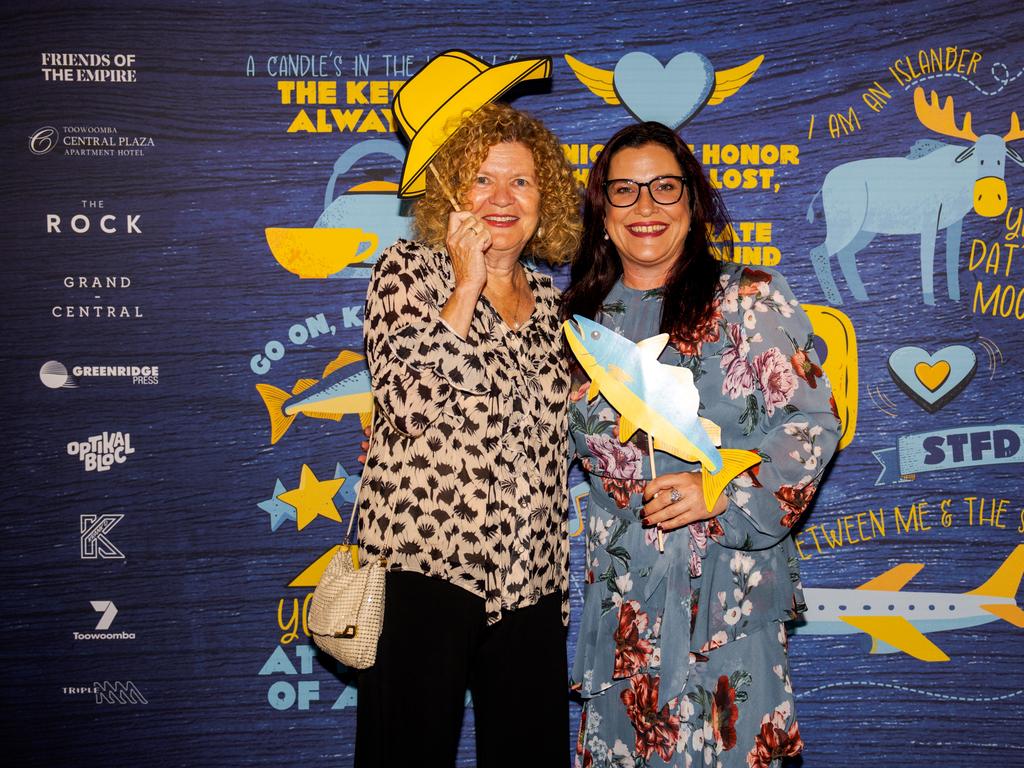 Jo Darbyshire (left) and Paula Crothers at the opening night function for The Empire's Come From Away at The Rock, Friday, March 14, 2025. Picture: Hey Media