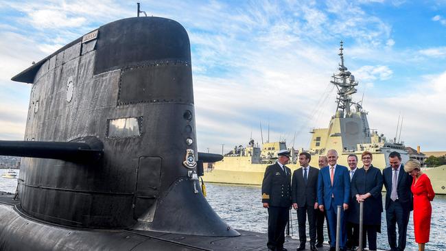 Then PM Malcolm Turnbull with French President Emmanuel Macron in 2018.