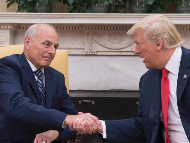 Kelly is thought to have formed a pact with Jim Mattis for one of them to always be in the White House, the AP reports. Picture: AFP PHOTO / JIM WATSON