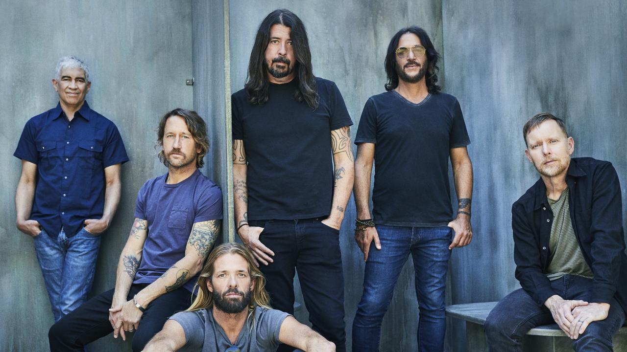 The band consisting of Pat Smear, Chris Shiflett, Grohl, Rami Jaffee and Nate Mendel already suffered a setback when they lost drummer Taylor Hawkins (front) in 2022. Picture: Danny Clinch