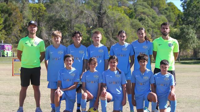 Merimac FC's under-13 squad is the Football Queensland Gold Coast Team of the Week. Picture: Contributed