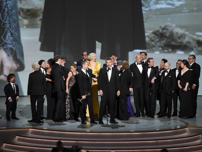 The cast of GoT celebrated their Emmy win. Picture: Getty Images