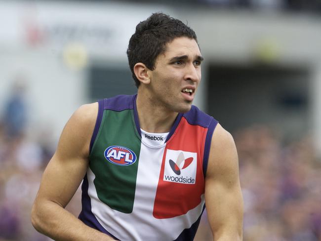 Anthony Morabito played 23 games in his debut season for Fremantle but injury restricted him to just 3 games in six years after that. Picture: AAP Image/Tony McDonough