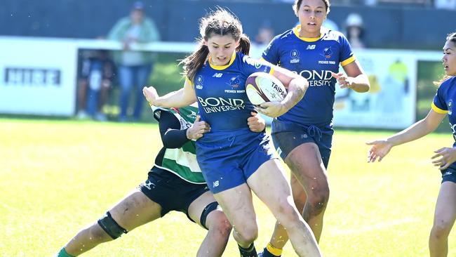 Bond player Zoe Hanna Club rugby women's semi-final Sunnybank v Bond. Saturday August 12, 2023. Picture, John Gass