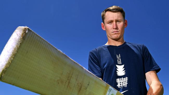 Marnus Labuschagne poses for a photograph at the Border Fields on Friday November 8. Picture: AAP Image/John Gass