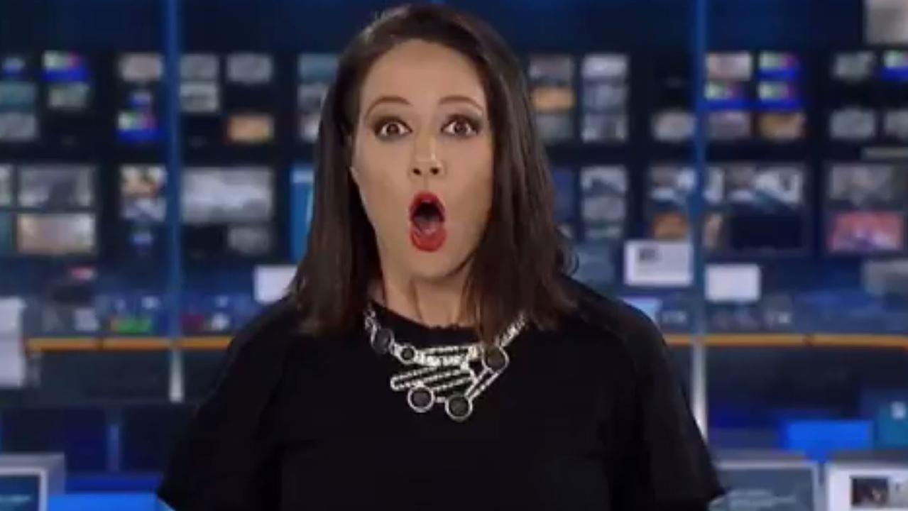 ABC News 24 presenter Natasha Exelby nearly jumped out of her chair when she momentarily failed to realise that she was on air.