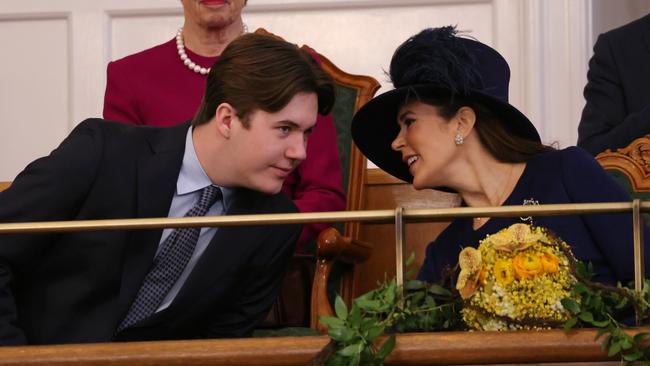 Queen Mary and Prince Christian have a mother and son moment. Picture: Getty Images