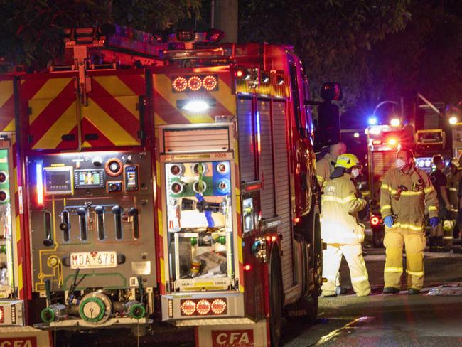 Scene of a house fire at 1096 Stud rd in Rowville tonight.Picture by Wayne Taylor 18th May 2021