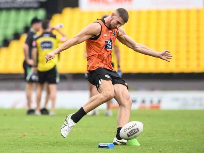 Adam Doueihi has been putting in plenty of goalkicking practice when training with the Wests Tigers. Picture: Darren Leigh Roberts