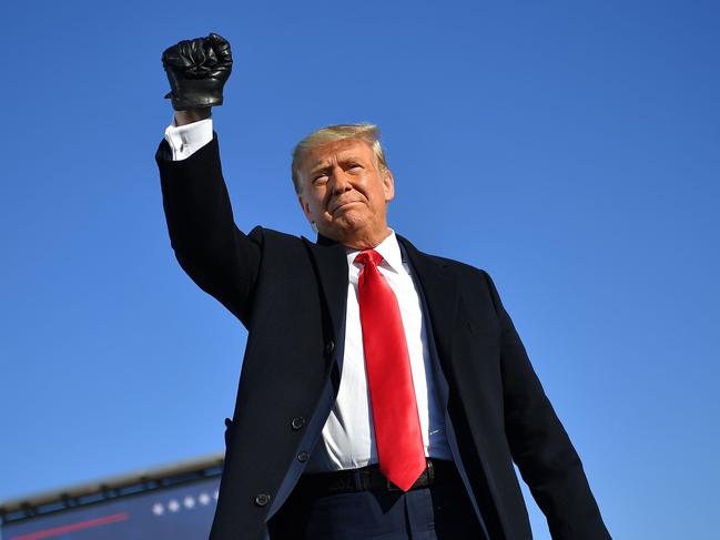 US President Donald Trump arrives at a rally at Green Bay Austin Straubel International Airport in Green Bay, Wisconsin. Picture: AFP