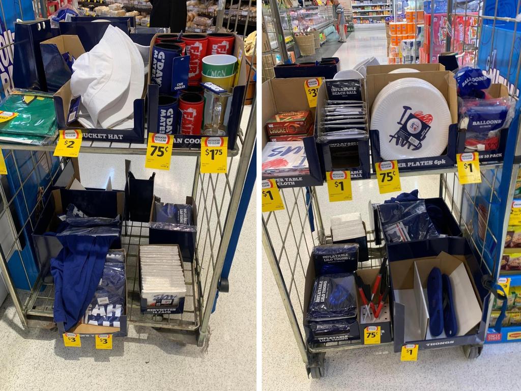 Reduced to clear Australia Day merchandise at Coles. Picture: @belinduhpyne/X