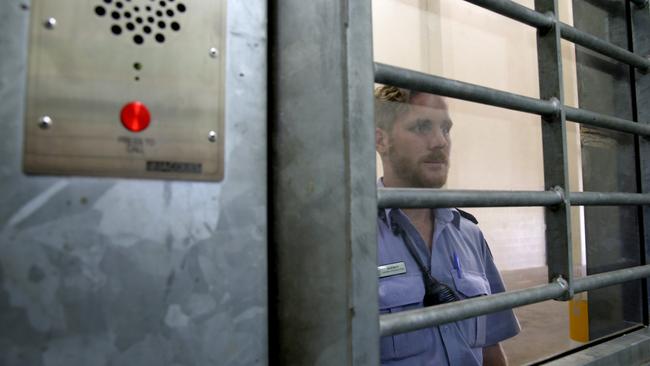 A corrections officer inside the prison. Picture: Marc McCormack