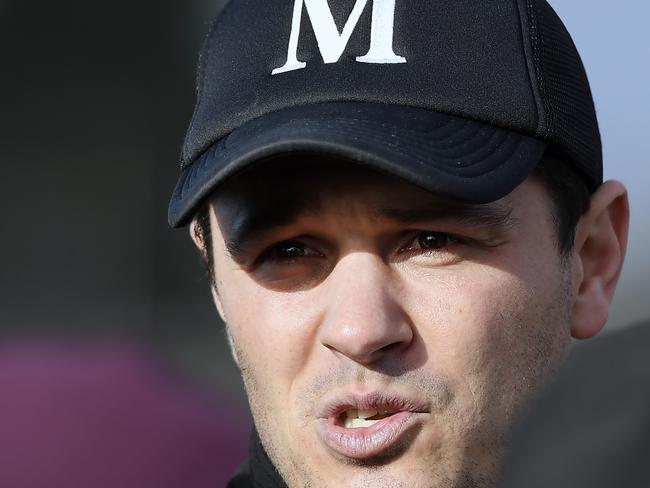 NFL footy: Bundoora V Montmorency. Montmorency coach. Picture: Andy Brownbill