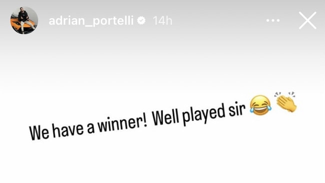 Channel 9 Today show presenter Alex Cullen has apparently 'won' $50,000 from Adrian Portelli after Portelli ran a competition on Friday that he would pay $50,000 to the first journalist who referred to him as ‘McLaren Man’ rather than ‘Mr Lambo’ on TV. Picture: Supplied/Instagram