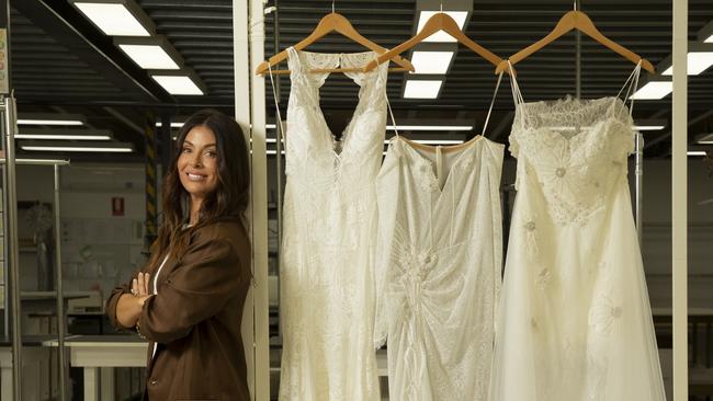 Megan Ziems, creator and founder of Grace Love Lace, Burleigh-born international bridal label which is about to launch its newest collection. Picture: Glenn Campbell