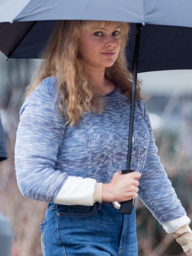 She’s seen looking bulkier for the role. Picture: BackGrid