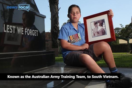 Ingleburn pupil Lachlan Bailey pays tribute to his poppy for Anzac Day