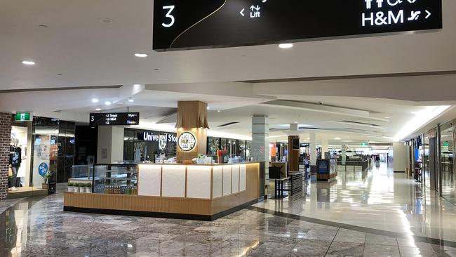 Empty floors at Indooroopilly shopping centre where they have had mass store closures. Picture: Liam Kidston