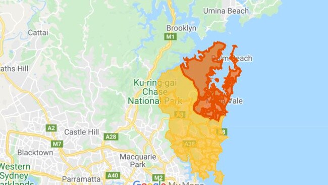 The northern beaches have been split into two zones, with stricter rules in the northern part above the Narrabeen Bridge. Picture: NSW Health