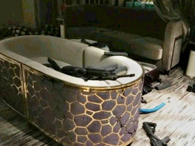 Inside shooter Stephen Paddock’s room at Mandalay Bay hotel, Las Vegas. Picture: Supplied