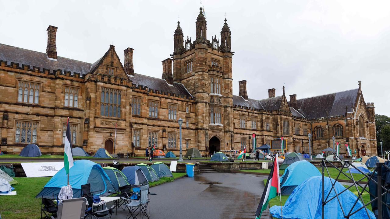 A pro-Palestine encampment at The University of Sydney was removed earlier this year. Picture: NewsWire / Max Mason-Hubers