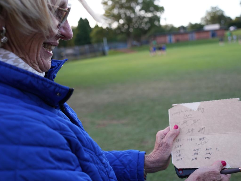 James Petersen's grandma Pop Petersen was keeping tally as he ran 100 laps of around the Toowoomba Grammar ovals.