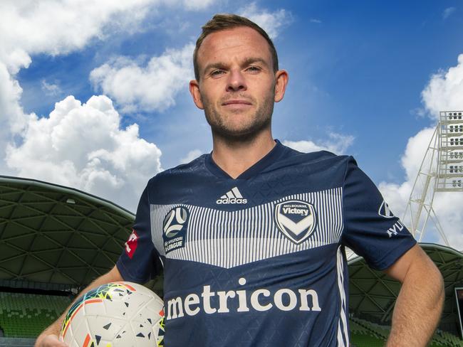 Victory veteran Leigh Broxham will become the first A-League player to play 300 games for one club.Picture Jay Town
