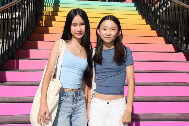 Ella Liu Tian and Elena Wang at Pacific Fair Beauty Weekend with Anna Paul. Picture, Portia Large.