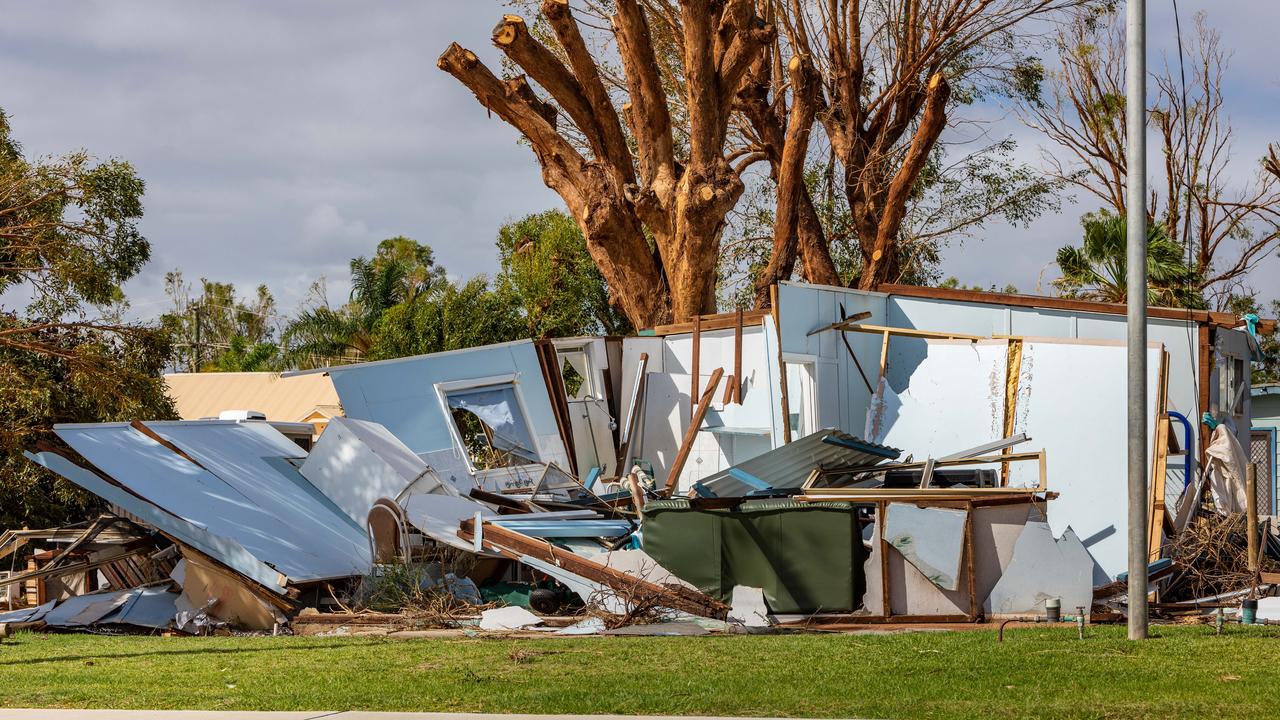 Damaged buildings along the Kalbarri foreshore. Picture: Yvonne McKenzie/Getty Images