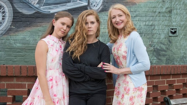 Scanlen, Amy Adams and Patricia Clarkson in Sharp Objects.