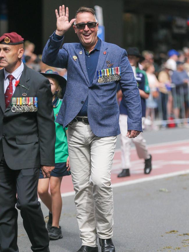 Lance Johnson in Brisbane for the 2023 ANZAC Day March. Picture: NCA NewsWire / Glenn Campbell