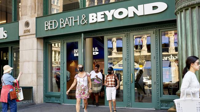 Signage outside a Bed Bath &amp; Beyond retail store in New York, US, on Thursday, Aug. 25, 2022. Picture: Gabby Jones/Bloomberg.