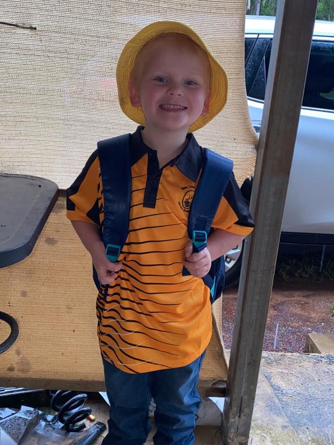 Karsten getting ready for school. Picture: Mum